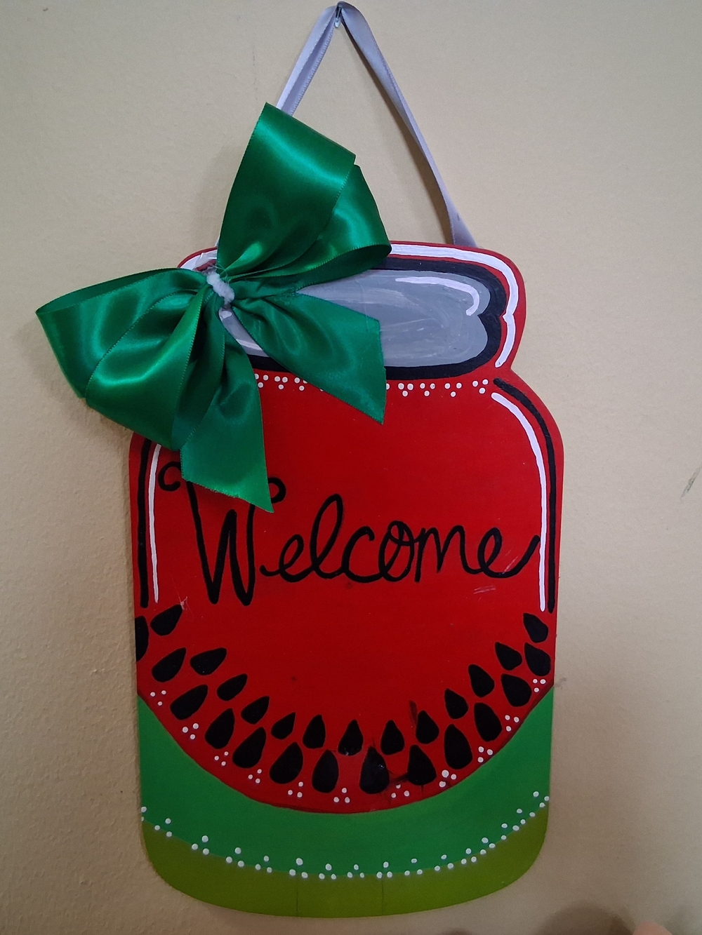 Welcome Watermelon Mason Jar Wall Art Or Door Hanger- Perfect For Teachers!